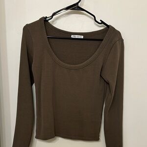 Zara Women's Chocolate Long Sleeve Tee